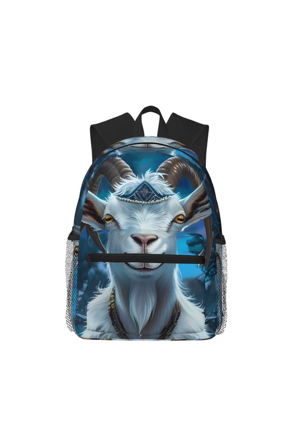 Forest Meditating Goat Pattern Laptop Backpack for Men and Women,Casual Backpack Dayback Sports Bookbag for Travel Running Hiking