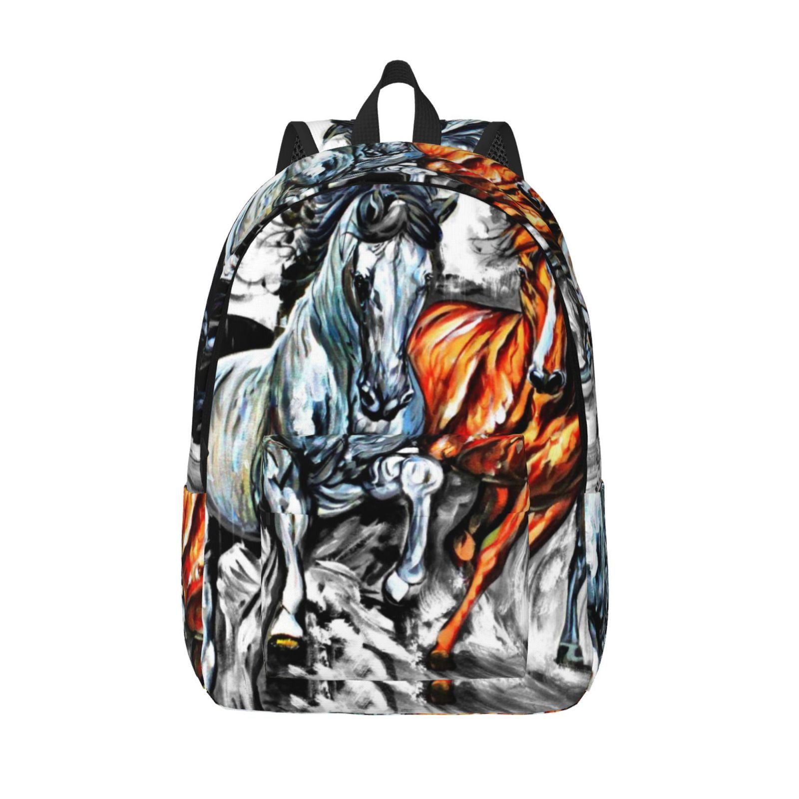 Defioc Four Running Horses for Canvas Backpack,Travel Rucksack Unisex ...