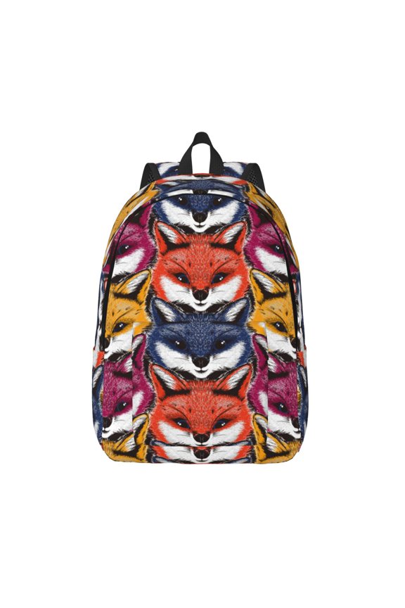Fox Face for Canvas Backpack,Travel Rucksack Unisex Knapsack Laptop Backpack for Work & College -Small