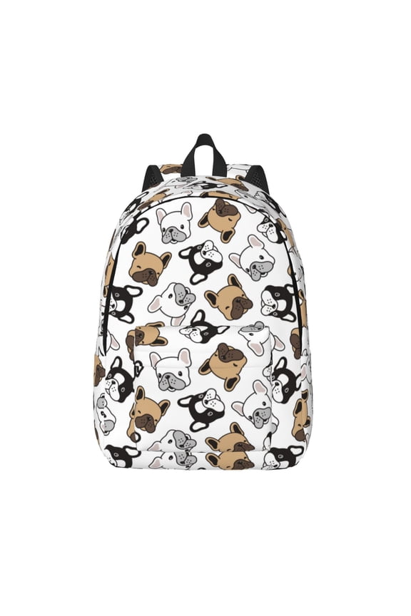 French Bulldog3 for Canvas Backpack,Travel Rucksack Unisex Knapsack Laptop Backpack for Work & College -Medium