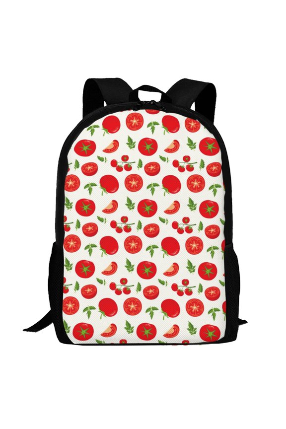 Fresh Red Tomato Pattern Carry on Backpack,16.5x12.5x5.5 Personal Item Bag Carry On Backpack Water Resistant Lightweight Daypack