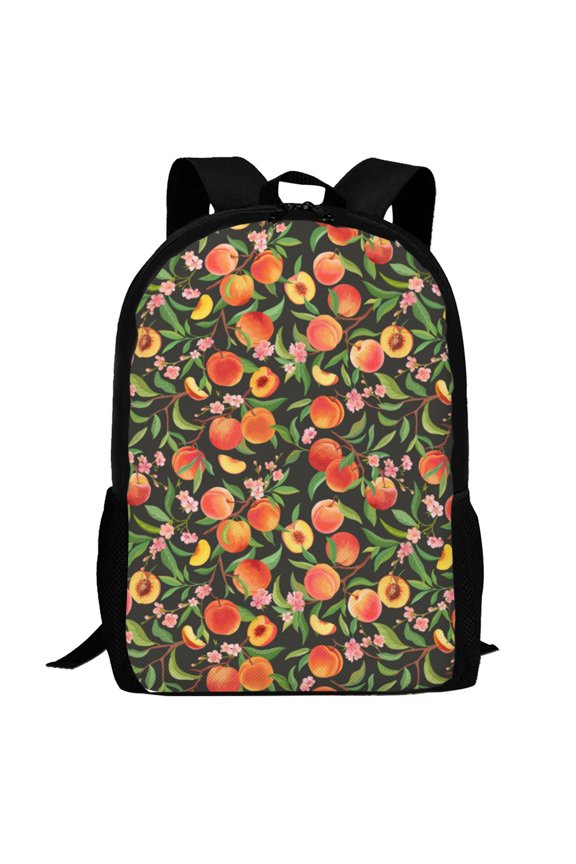 Fruits Peach Pattern Carry on Backpack,16.5x12.5x5.5 Personal Item Bag Carry On Backpack Water Resistant Lightweight Daypack