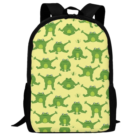 Defioc Funny Frogs Pattern Carry on Backpack,16.5x12.5x5.5 Personal Item Bag Carry On Backpack Water Resistant Lightweight Daypack