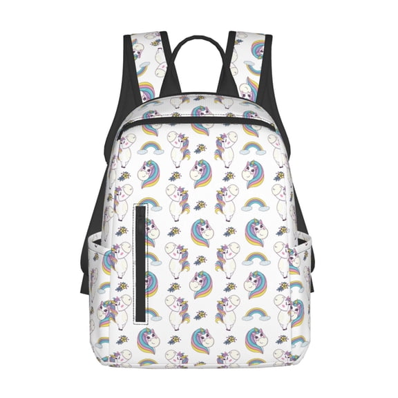 Defioc Funny Kawaii Unicorns Dancing Pattern Travel Laptop Backpack,Lightweight Backpack Travel Hiking Daypack Backpack Work Bag for Men Women