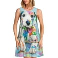 thumbnail image 1 of Defioc A Funny Little Dalmatian Puppy Pattern Women's Summer Dresses 2025 Beach Casual Sleeveless Tank Loose Sundress Beach Vacation Clothes with Pocket -3X-Large, 1 of 7