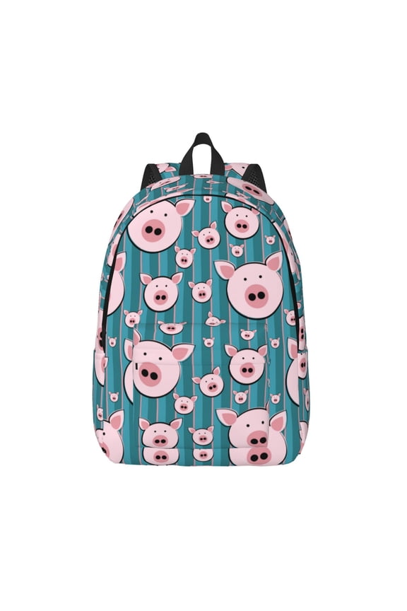 Funny Pig Faces for Canvas Backpack,Travel Rucksack Unisex Knapsack Laptop Backpack for Work & College -Small
