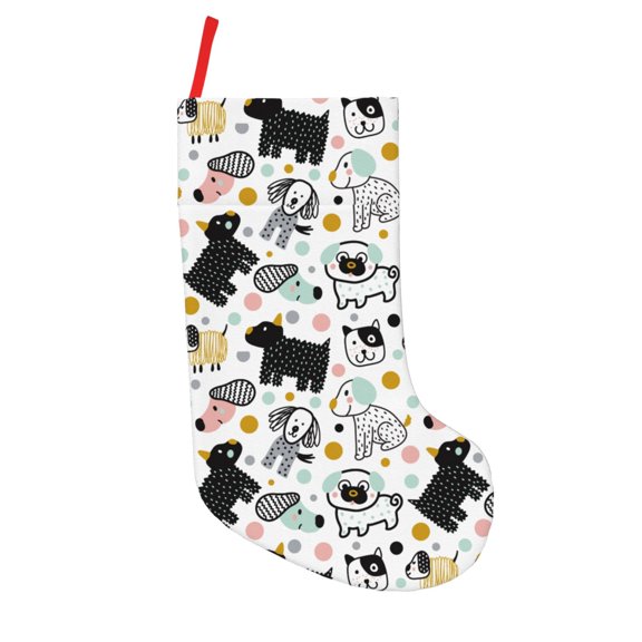 Defioc Funny Puppy for Christmas Stockings 18" Personalized Holiday Stocking for Family, Farmhouse Decor, Xmas Tree Decoration, 1 Pack