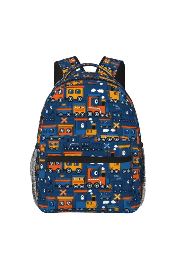 Funny Steam Train Pattern Laptop Backpack,Travel Backpack Outdoor Activities Bag Daypack for Travel Hiking Shopping Daily