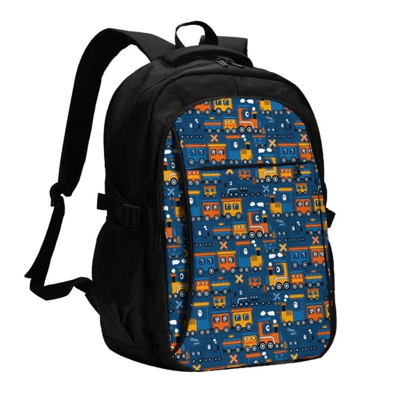 Defioc Funny Steam Train for Travel Backpack for Women,15.6 inch Laptop Backpack Carry On Backpack Personal Item Travel Bag Daypack for School Weekender Business Trip