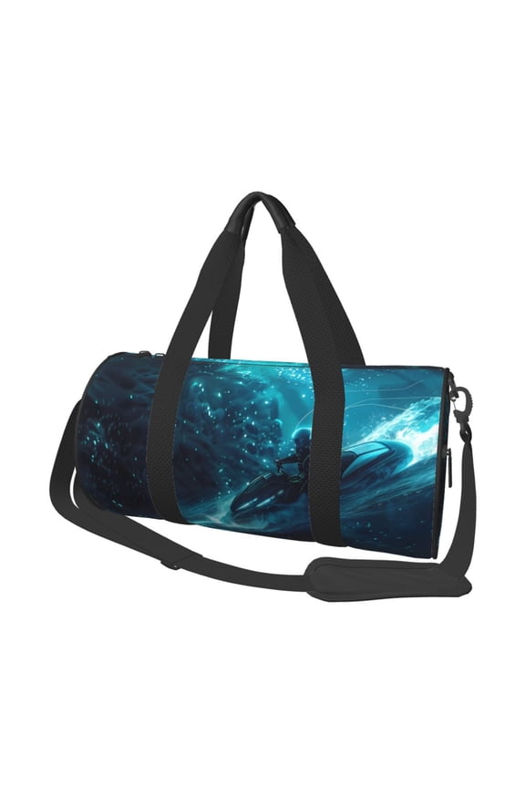 Futuristic Jet Ski Adventure for Travel Duffle Bag,Weekender Bag Carry On Tote Bags Hospital Bag Large Capacity Sport Gym Bag for Men Women Fit for Trave, Gym,Weekend