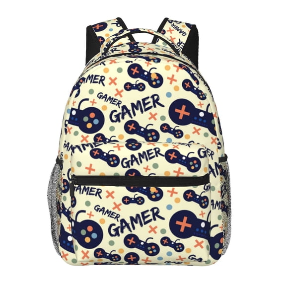Defioc Game Controller Pattern Laptop Backpack,Travel Backpack Outdoor Activities Bag Daypack for Travel Hiking Shopping Daily
