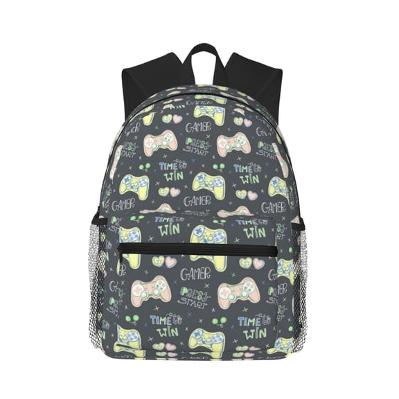 Defioc Gamers Pattern Laptop Backpack for Men and Women,Casual Backpack Dayback Sports Bookbag for Travel Running Hiking