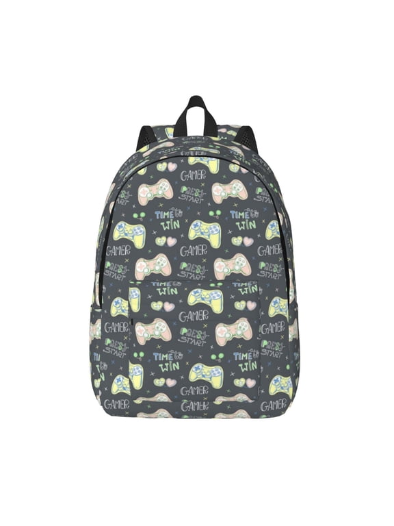 Gamers for Canvas Backpack,Travel Rucksack Unisex Knapsack Laptop Backpack for Work & College -Medium