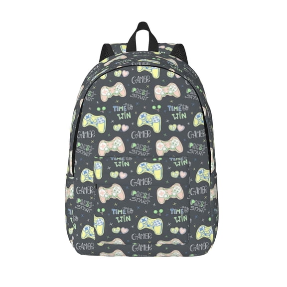 Defioc Gamers for Canvas Backpack,Travel Rucksack Unisex Knapsack Laptop Backpack for Work & College -Small