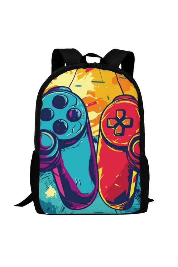 Gaming Pattern Carry on Backpack,16.5x12.5x5.5 Personal Item Bag Carry On Backpack Water Resistant Lightweight Daypack