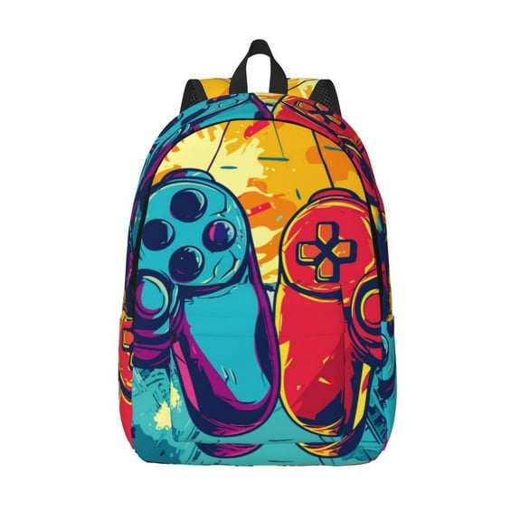 Defioc Gaming for Canvas Backpack,Travel Rucksack Unisex Knapsack Laptop Backpack for Work & College -Small