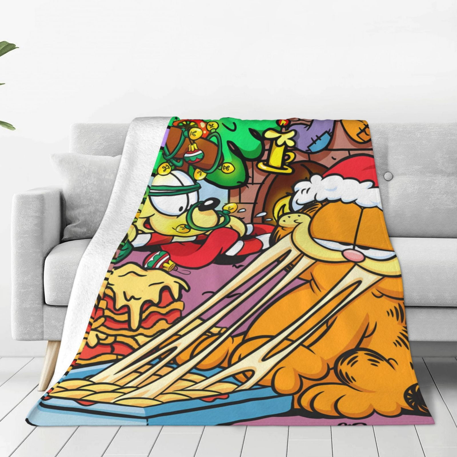 Defioc Garfield Print Throw Blanket for Couch,Fleece Throw Blanket for Women Cute Soft Cozy ...