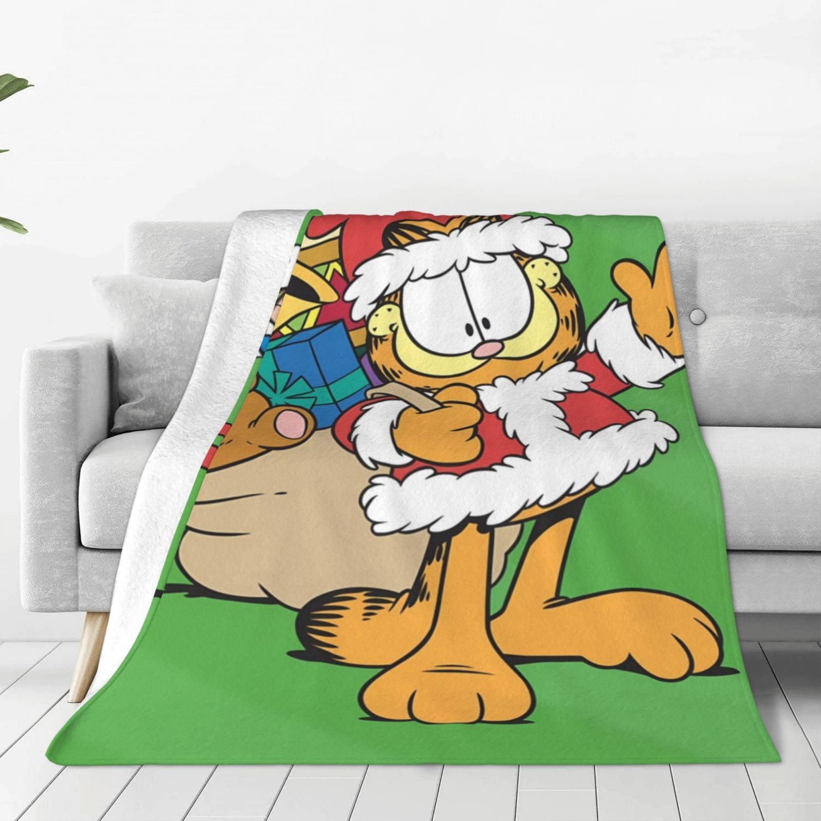 Defioc Garfield Print Throw Blanket for Couch,Fleece Throw Blanket for Women Cute Soft Cozy ...