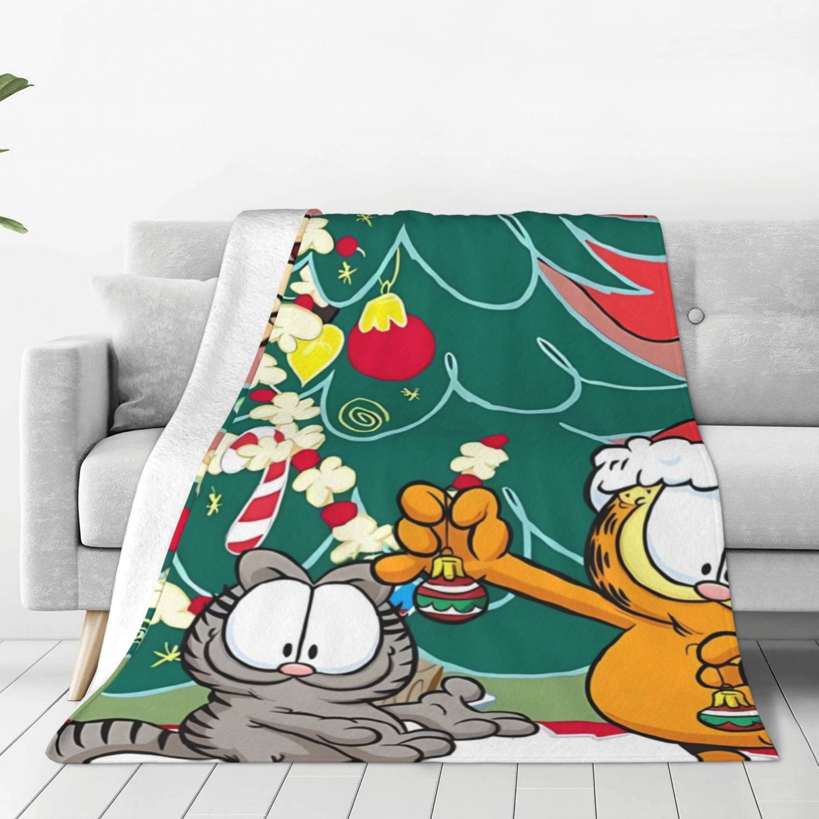 Defioc Garfield Print Throw Blanket for Couch,Fleece Throw Blanket for Women Cute Soft Cozy ...