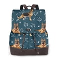 thumbnail image 1 of Defioc German Shepherd Dog Print PU Leather Backpack,Backpack Purse for Women Fashion Multipurpose Design Handbag Ladies Bags Travel Backpack, 1 of 4