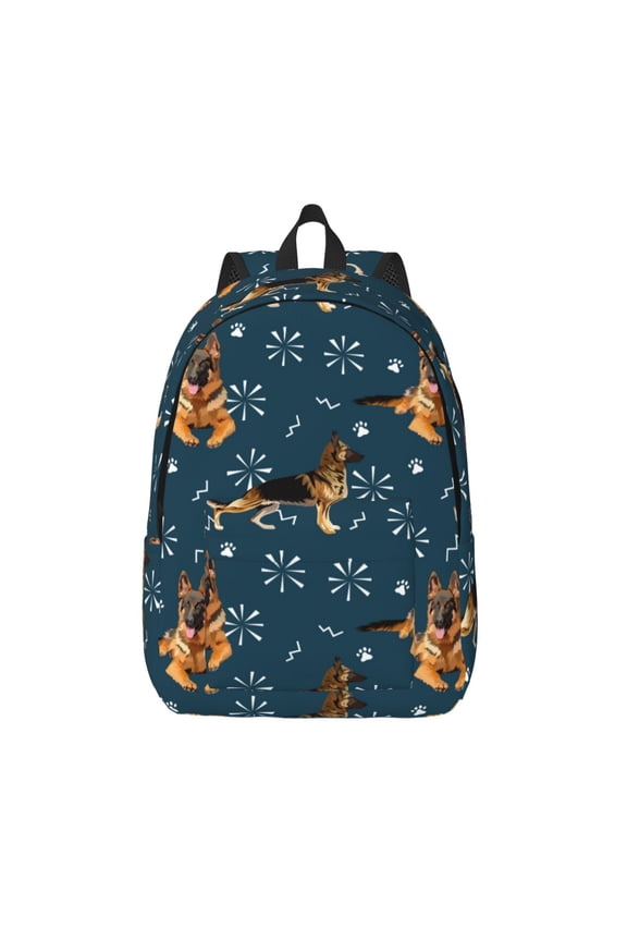 German Shepherd Dog for Canvas Backpack,Travel Rucksack Unisex Knapsack Laptop Backpack for Work & College -Medium