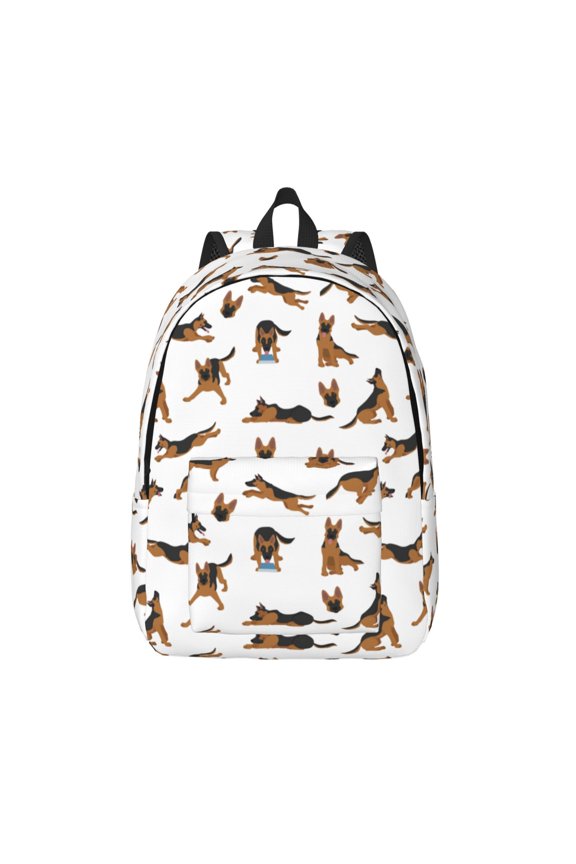 German Shepherd Dog for Canvas Backpack,Travel Rucksack Unisex Knapsack Laptop Backpack for Work & College -Medium