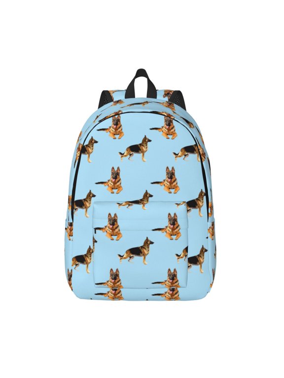 German Shepherd Dog for Canvas Backpack,Travel Rucksack Unisex Knapsack Laptop Backpack for Work & College -Small