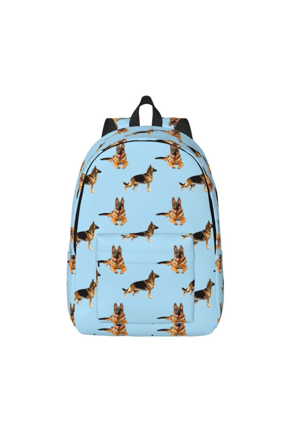 German Shepherd Dog for Canvas Backpack,Travel Rucksack Unisex Knapsack Laptop Backpack for Work & College -Small