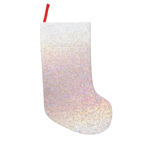 Defioc Glitter Light Pearl for Christmas Stockings 18" Personalized Holiday Stocking for Family, Farmhouse Decor, Xmas Tree Decoration, 1 Pack