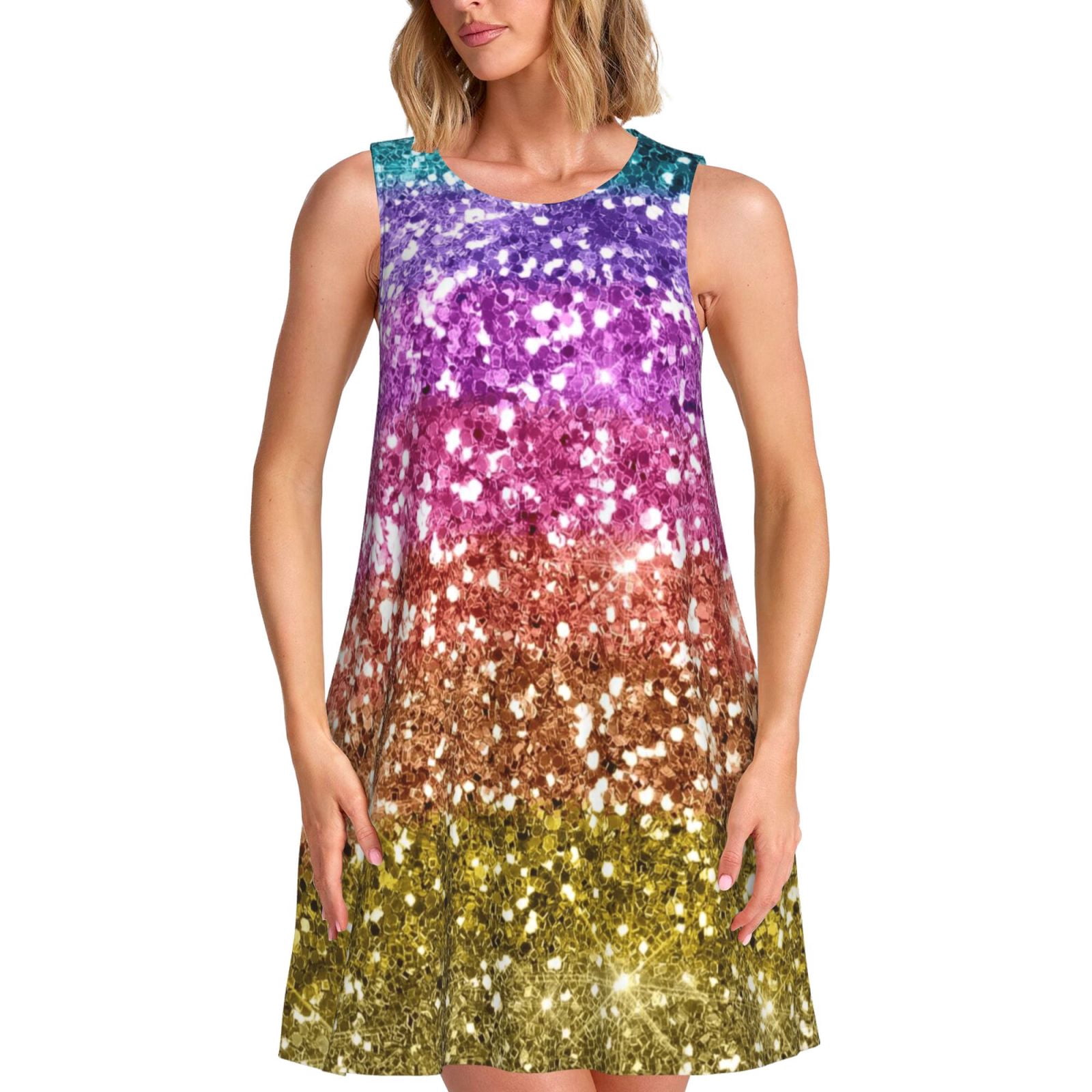 rainbow dresses for ladies Unique Vintage Rainbow Ombre Tulle Cupcake Swing Dress
