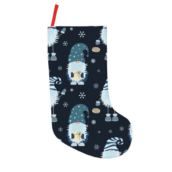 Defioc Gnome and Snowflakes for Christmas Stockings 18" Personalized Holiday Stocking for Family, Farmhouse Decor, Xmas Tree Decoration, 1 Pack