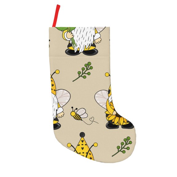 Defioc Gnomes Bees And Sunflowers for Christmas Stockings 18" Personalized Holiday Stocking for Family, Farmhouse Decor, Xmas Tree Decoration, 1 Pack