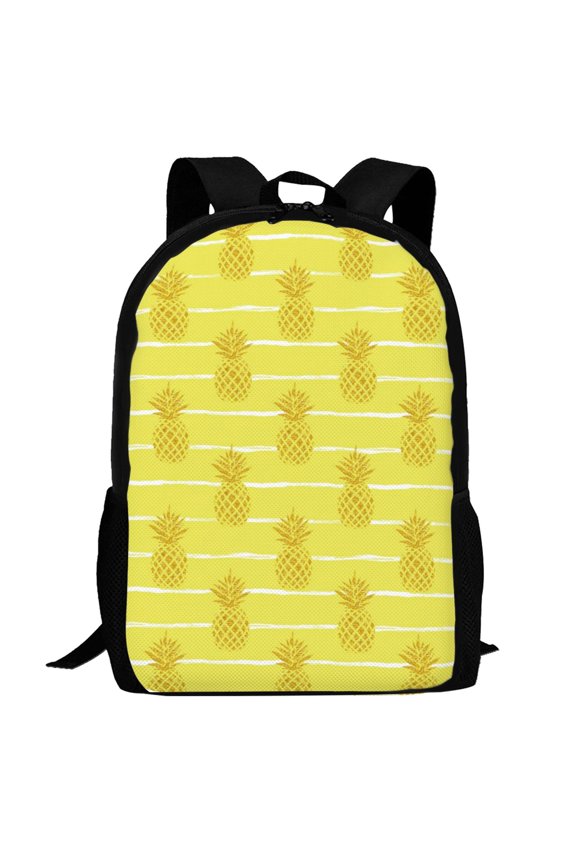 Gold Pineapple Pattern Carry on Backpack,16.5x12.5x5.5 Personal Item Bag Carry On Backpack Water Resistant Lightweight Daypack