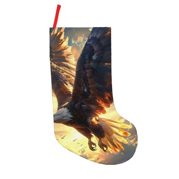 Defioc Golden Sky Bald Eagle for Christmas Stockings 18" Personalized Holiday Stocking for Family, Farmhouse Decor, Xmas Tree Decoration, 1 Pack