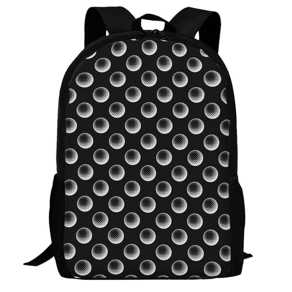 Defioc Golf Balls Pattern Carry on Backpack,16.5x12.5x5.5 Personal Item Bag Carry On Backpack Water Resistant Lightweight Daypack