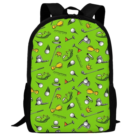 Defioc Golf Sport Club Pattern Carry on Backpack,16.5x12.5x5.5 Personal Item Bag Carry On Backpack Water Resistant Lightweight Daypack