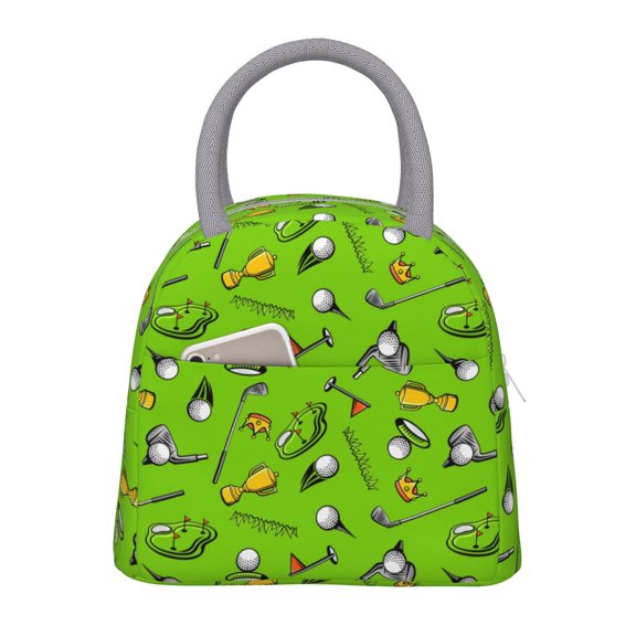 Defioc Golf Sport Club Print LunchBag for Women and Men - Leakproof Cooler Tote Bag Organizer - Reusable Lunch Box for Office/Picnic/Hiking/Beach