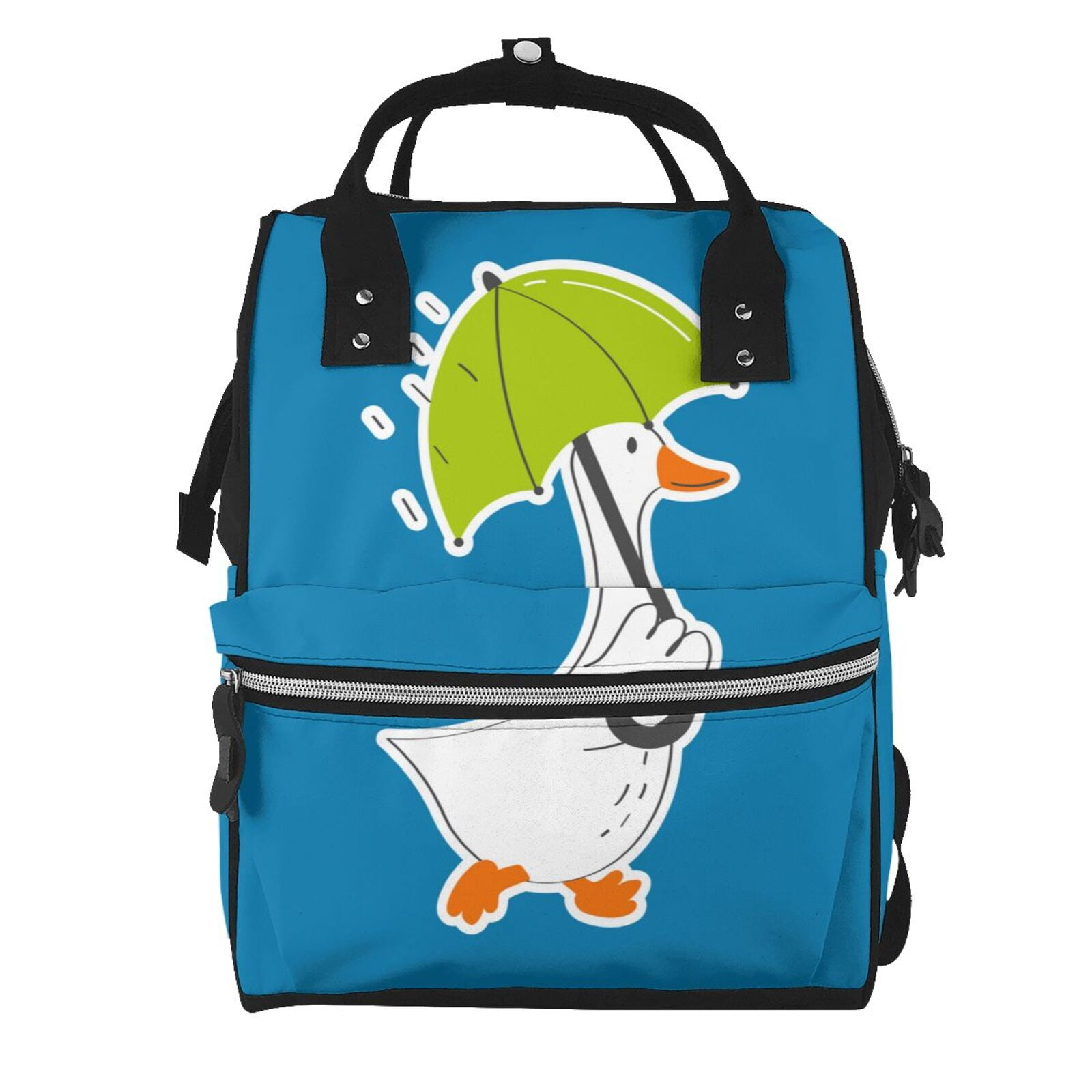 Defioc Goose Holding an Umbrella for Baby Diaper Bag Backpack - Baby Bag for Boys & Girls - Diaper Backpack - Large Travel Diaper Bags- Baby Registry Search & Shower Gifts