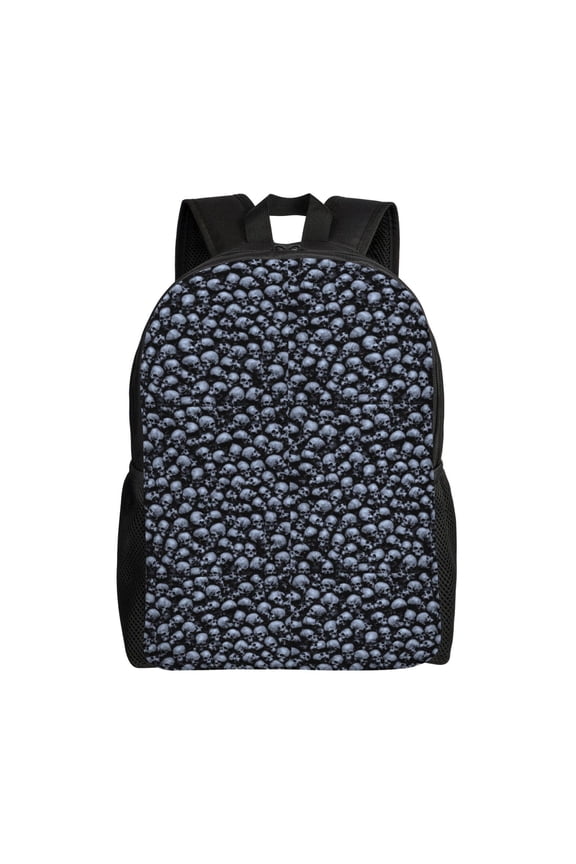 Gothic Skull Print Backpack -Travel,or Work Bookbag Daypacks with 15-Inch Laptop Sleeve and Dual Water Bottle Pockets