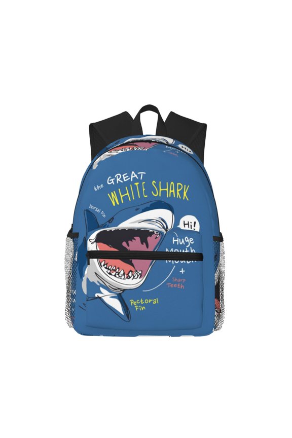 Great White Shark Pattern Laptop Backpack for Men and Women,Casual Backpack Dayback Sports Bookbag for Travel Running Hiking