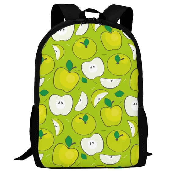 Defioc Green Apple Pattern Carry on Backpack,16.5x12.5x5.5 Personal Item Bag Carry On Backpack Water Resistant Lightweight Daypack
