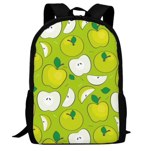 Defioc Green Apple Pattern Carry on Backpack,16.5x12.5x5.5 Personal Item Bag Carry On Backpack Water Resistant Lightweight Daypack