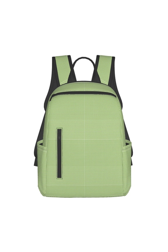 Green Gingham Pattern Travel Laptop Backpack,Lightweight Backpack Travel Hiking Daypack Backpack Work Bag for Men Women