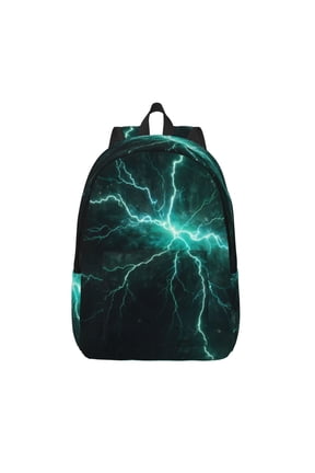 Green Lightning Flash for Canvas Backpack,Travel Rucksack Unisex Knapsack Laptop Backpack for Work & College -Medium