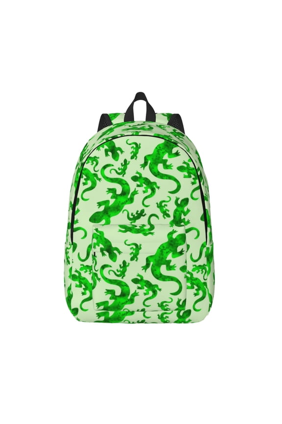 Green Lizard for Canvas Backpack,Travel Rucksack Unisex Knapsack Laptop Backpack for Work & College -Medium