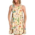 thumbnail image 1 of Defioc Groovy American Western Footwear Pattern Women's Summer Dresses 2025 Beach Casual Sleeveless Tank Loose Sundress Beach Vacation Clothes with Pocket -XX-Large, 1 of 7