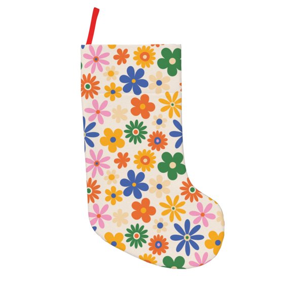 Defioc Groovy Daisy Flowers for Christmas Stockings 18" Personalized Holiday Stocking for Family, Farmhouse Decor, Xmas Tree Decoration, 1 Pack
