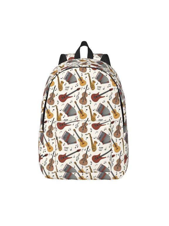 Guitar for Canvas Backpack,Travel Rucksack Unisex Knapsack Laptop Backpack for Work & College -Medium