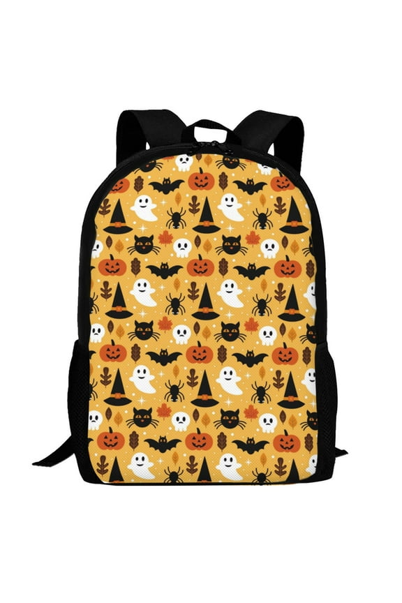 Halloween Ghost Pumpkin Pattern Carry on Backpack,16.5x12.5x5.5 Personal Item Bag Carry On Backpack Water Resistant Lightweight Daypack