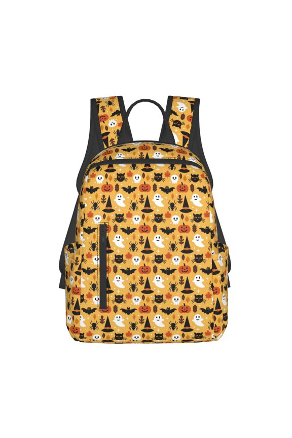 Halloween Ghost Pumpkin Pattern Travel Laptop Backpack,Lightweight Backpack Travel Hiking Daypack Backpack Work Bag for Men Women